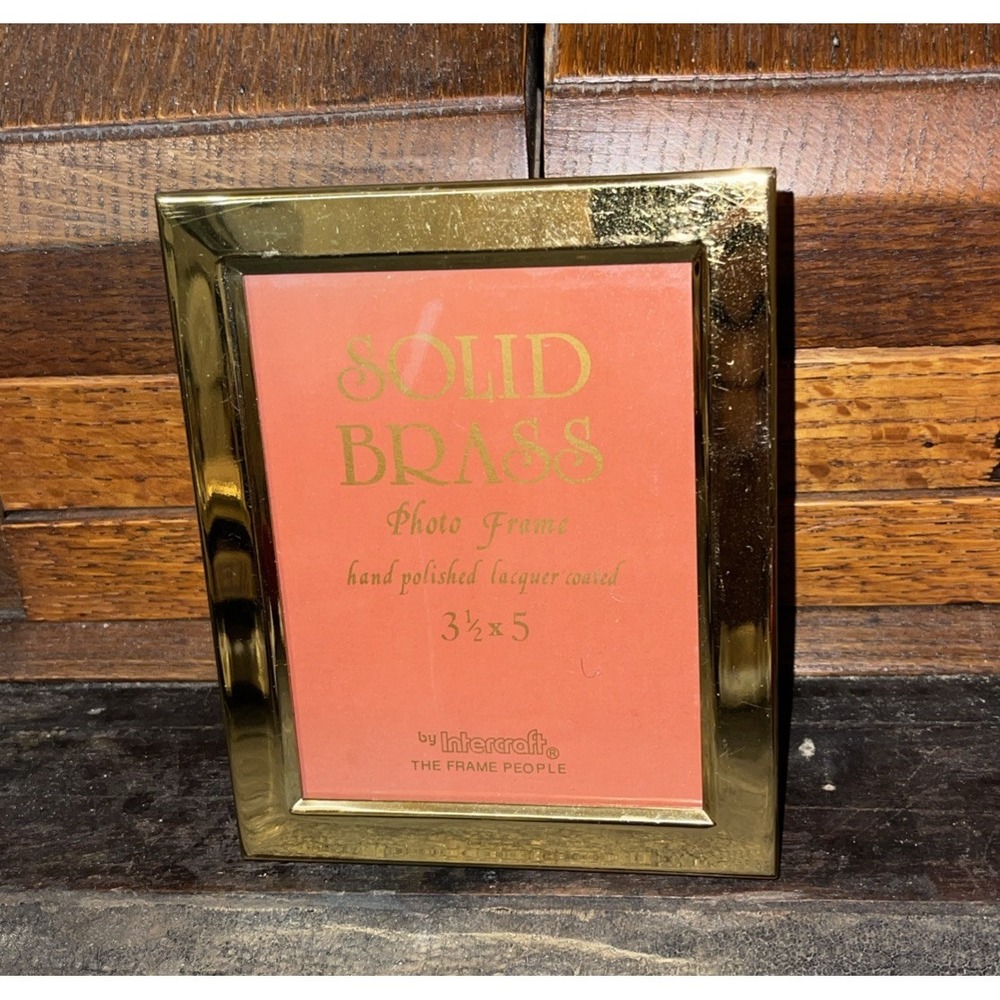 Solid Brass Lacquer Coated Rectangle Picture Frame 3 1/2 x 5
